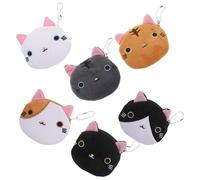 Toyvian 6 pièces Porte-Monnaie Chat Mignon Mini Porte-clés et Trieur de Léger et Portable pour Fille École Bureau Shopping