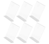 Toyvian 6 Pièces Porte-panneau T Acrylique Transparent Double Face pour | Base Stable, Surface Lisse et Haute Transparence, Changement Rapide des Cartes, pour Comptoirs et Cafés