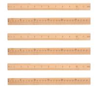 Toyvian 6 Pièces Règle en Bambou Double Face 30cm Échelle Biseautée pour Dessiner et Marquer les Lignes de Couture, pour Étudiants à L'école Bureau