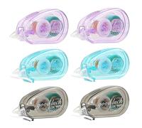 Toyvian 6 Pièces Ruban Adhésif Double Face Transparent en Pet, Amovible pour Correction, Design Compact, pour Scrapbooking, Journaux et Projets Scolaires Adultes et Garçon et Filles