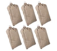 Toyvian 6 pièces Sacs Toile de Jute avec Cordon de Serrage Pochons Réutilisables pour Stockage de Pommes de Terre et Légumes Pochon Large Respirant pour Aliments et Rangement