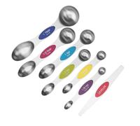 Toyvian 6 pièces Set de Cuillères à Mesurer Magnétiques en Acier Double Tête avec Niveleur Cuillères Doseuses pour Ingrédients Secs et Liquides Ustensiles de Cuisine pour Pâtisserie et