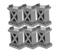 Toyvian 6 pièces Supports de Pont pour Voie de Train Bois Accessoires de Rail de Chemin pour Jouets Supports Stables pour Ponts de Train Bois de Rechange pour Voies Ferrées Garçon Fille