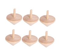 Toyvian 6 pièces Toupies Bois Traditionnelles Montessori pour Garçon Fille Jeu Éducatif Simple et Amusant pour Garçons et Filles Dès Ans