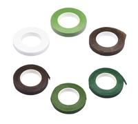 Toyvian 6 Rouleaux de Ruban Floral Coloré 12 CM X 27 M Ruban à Fleurs Vert Clair Vert Olive Blanc Foncé Tiges Emballage Bouquet Bricolage Décoratif