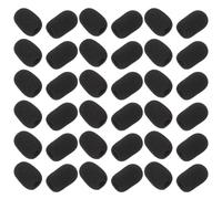 Toyvian 60 pièces Housses Mousse Micro Casque Mini Protection Anti-vent Bruit pour Micro Cravate Noir