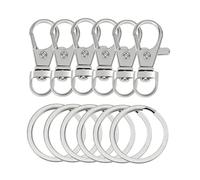 Toyvian 60 Pièces Porte Clés de Zinc Boucle de Fermoir Griffe pour DIY Accessoires pour Porte Clés et Colliers de Chien et Pratique Argenté