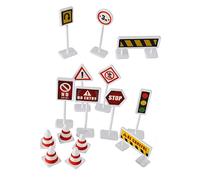 Toyvian 6ensembles Set De Cônes De Signalisation Routière Matériau pour Jeu Éducatif Garçon Fille Simulation Réaliste De Panneaux Et Barrières De Circulation Apprentissage Sécurité Route