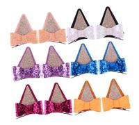 Toyvian 6paires Chat Oreilles Barrettes pour Fille Décoration Cheveux avec Paillettes Barrette Cosplay Chat Pinces Cheveux Fille