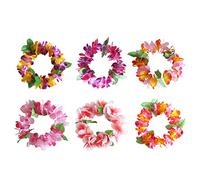 Toyvian 6pcs coloré Fleur hawaïenne Guirlande Bandeau Coiffe Hawaii Luau Couronne Tropicale Couronne Accessoires de fête (aléatoire)
