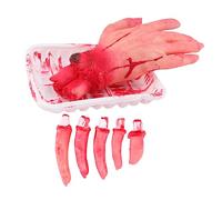 Toyvian 6pièces Décoration Horrible De Halloween De Accessoires Organes Humains avec Main Et Doigts Tranchés Outils De Mise Scène pour Ambiance Merveilleuse Et Épouvantable