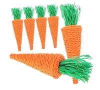Toyvian 6pièces Jouet De Dentition Forme De Radis Tressé pour Petits Animaux Jouet De Pâques pour Hamsters Cochons Et Lapins Accessoire pour Cage
