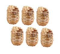 Toyvian 6pièces Lot de Nids Oiseaux Tissés Main Abris pour Oiseaux avec Crochets Décoration Créative pour Jardin Ou Véranda