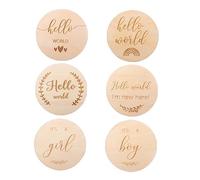 Toyvian 6pièces Marqueurs Étapes Pour Disques Décoratifs Ronds Pour Maison Accessoires Nés Pour Suivre La Croissance Style Aléatoire
