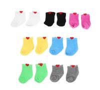 Toyvian 7 Paires Chaussettes pour Poupée Chaussettes pour Fille Accessoires Multicolores pour Figurine