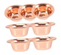 Toyvian 7 pièces Bol Laiton Coupe à Eau Bouddhiste pour Rituel Résistant Au Feu Décoration Tibétaine pour Méditation et Cérémonie Set Rouge