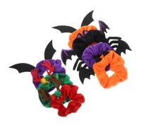 Toyvian 7 Pièces Élastique pour Queue de Cheval Halloween en Tissu Pelucheux Motif Chauve-souris, Facile à Utiliser et Ne Tombe Pas, Accessoire Cheveux pour Filles et Fêtes Plusieurs styles