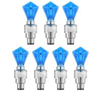 Toyvian 7 Pièces Lumière de Vélo à Valve Lumineuse Bleue pour Nuit, Moto | Noyaux Fluorescents, Éclairage LED pour Roue, Visibilité Accrue, Accessoire de Cyclisme Bleu