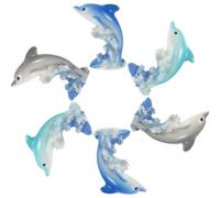 Toyvian 7 Pièces Mini Resin Dolphin Figures Miniature Sea Animal Decorations for Home and Garden Creative Ocean Resin Figurines for DIY Micro Landscaping and Cake Toppers
