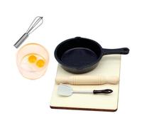 Toyvian 7 Pièces Set de Outils de Cuisine Miniatures de Pin pour Poupées Accessoires de Simulation de Cuisine pour Poupées Décoration Réaliste