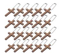 Toyvian 72 Pendentifs Croix en Bois Miniatures pour Bricolage, Porte-clés de Croix, Matériau Naturel, Taille Compacte, Lot de 72 Pièces pour Création de Bijoux, Décoration