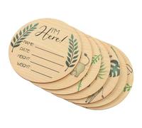 Toyvian 7pièces Panneaux Bois Pour Annonces De Croissance Garçon Fille Signes Mensuels Et Événements Cartes Photos Né Accessoires De Prise De Vue Genre Neutre