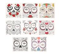 Toyvian 8 Feuilles Tatouages Temporaires Étanches pour Visage en Papier, Résistants aux Rayures Odeur, pour Fêtes Costumées et Halloween Design Créatif et Attrayant