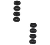 Toyvian 8 pièces Anneaux de Sport Silicone Respirants pour Doigts Résistants et Flexibles de Accessoires de Gym pour Hommes Noir