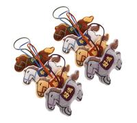 Toyvian 8 Pièces Horse Plush Charm Set Soft Animal Keychains For Car Backpack Home Decor Lightweight Portable Design For Chinese Year Gift