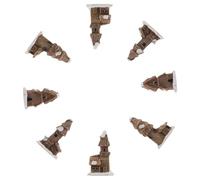 Toyvian 8 Pièces Maison Miniature Décor Rustique Léger et Résistant la Décoloration en Résine Toit Enneigé pour Décoration Intérieure Hivernale et Chambre Féerique