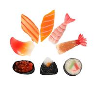 Toyvian 8 Pièces Miniatures Sushi Réalistes Décor Compact pour Salon Cuisine ou Vitrine Modèles Onigiri Simulation Alimentaire