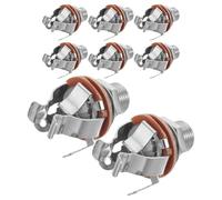 Toyvian 8 Pièces Mono Output Jack Stable Audio Instrument Socket For Electric Bass And Guitar Accessories Reliable Contact Hardware For Studio And Stage Use