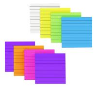 Toyvian 8 Pièces Notes Autocollantes PET Lignées, Bloc-notes Portable | 400 Feuilles en Huit Blocs, Prise de Notes Rapide, Repérage Pratique dans Fichiers et Cahiers, Usage Couleur Aléatoire