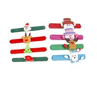 Toyvian 8 Pièces nouveaux bracelets de claque nouvelle claque bracelets de claque de noël jouets de noël enfants bandes de slap pour enfants bagues à main pour la fête chiffon