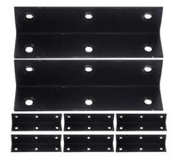 Toyvian 8 Pièces Protection d'angle et Support Solide 90 Degrés Noir en Acier Inoxydable de L avec 6 Trous de Fixation pour Renforcement Rapide Les Projets de Mobilier de Bureau et Maison
