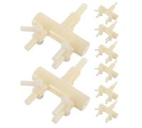 Toyvian 8 Pièces Répartiteur de Pompe à Air en Plastique Beige Vanne à Levier pour Aquarium, Régulateur Précis du Débit d'air à 2 Sorties, pour Installations Multi Aquariums