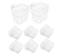 Toyvian 8 pièces Support de Plante Aquarium Transparent Acrylique avec Crochet Lot de Pots Suspendus pour Culture Hydroponique Décoration Paysage Aquatique Polyvalente