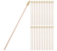 Toyvian 80 Pièces Tiges de Drapeau en Bois 5mm X 25cm avec Capuchon Doré | Format Mini Beige, Usage Bricolage et Extérieur, Embout Doré Fixé, Structure en Bois