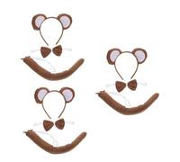 Toyvian 9 Pièces Déguisement Singe Garçon Fille avec Bandeau Nœud et Queue Costume Animaux Garçon Fille pour Fête Costumée et Halloween