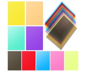 Toyvian 9 Pièces Ensemble de Filtres à Gel Transparents pour Flash | Plastique Pvc, Absorption et Filtrage de Longueurs D’onde, Éclairage D’accent, pour Garçon et Filles et Couleur Aléatoire