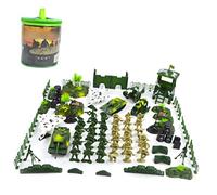 Toyvian 90 Pièces Jouet Simulation Scène Militaire Soldat Véhicule Table De Sable Modèle DIY pour Garçon Fille De Jeu De Guerre