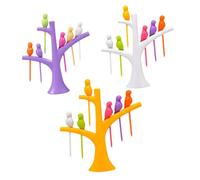 Toyvian À Dessert Réutilisables En Forme D’oiseau 3 Couleurs Apéritif Pour Fêtes Et Buffet - Set De 3 Ensembles De Piques à Fruits Et Sandwichs