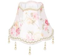Toyvian Abat-jour Tissu Style Européen avec Glands et Perles Abat-jour Vintage pour Lampe de Table Suspension Plafonnier et Applique Murale Décor Floral Élégant pour Salon et Chambre