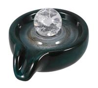 Toyvian Accessoire Cascade en Céramique pour Fontaine Extérieure De Jardin, Pièce De Remplacement Sphère Cristal Vert Paon, Décor De Cascade Intérieure, Circulation d'eau Décorative