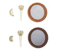 Toyvian Accessoires Élégante BJD en pour Alliage Mini Poupée et ou 1:12 Plastique Miroir, Peigne et Épingle à Cheveux Coiffure ou Chambre
