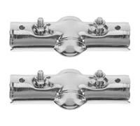 Toyvian Adaptateur pour Tubes de Serrage en Acier Inoxydable 2 Pièces, Collier de Serrage Résistant la Corrosion Conception Trois Voies, pour Tuyaux de Raccordement