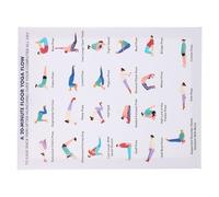 Toyvian Affiche de Yoga Encadrée en Toile avec Cadre en Bois Massif Tableau Complet des Postures de Yoga Détente et Décoration Élégante du Mur