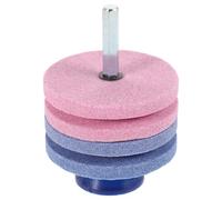 Toyvian Affûteuse Double Couche pour Tondeuse à Gazon, Meule à 4 Couches Industrielle Résistante à L'Usure, Affûteur Manuel Multifonctions Bleu et Rose, Accessoire Jardinage pour Usage