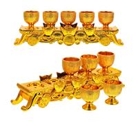 Toyvian Ancien Calice Doré 2 Set Plastique pour Rituels et Autels à Domicile - Conception Élégante et Nettoyage Simple