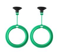 Toyvian Anneau Alimentaire Flottant pour Aquarium 2pcs en Plastique Vert, Cercle Rond pour Distribution de Nourriture Poisson sans Gaspillage, Maintien Qualité Eau